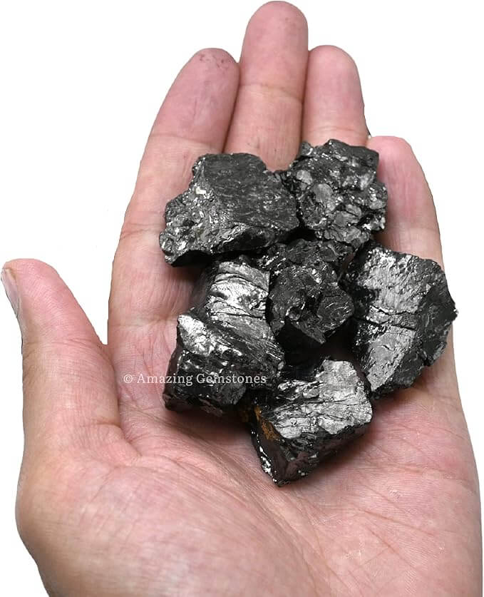 Elite Shungite Stones Chips for Water Purification Tablets, Authentic Karelian Shungite Stones for Shungite Water Bottle (1 Piece, 5-15 gm)